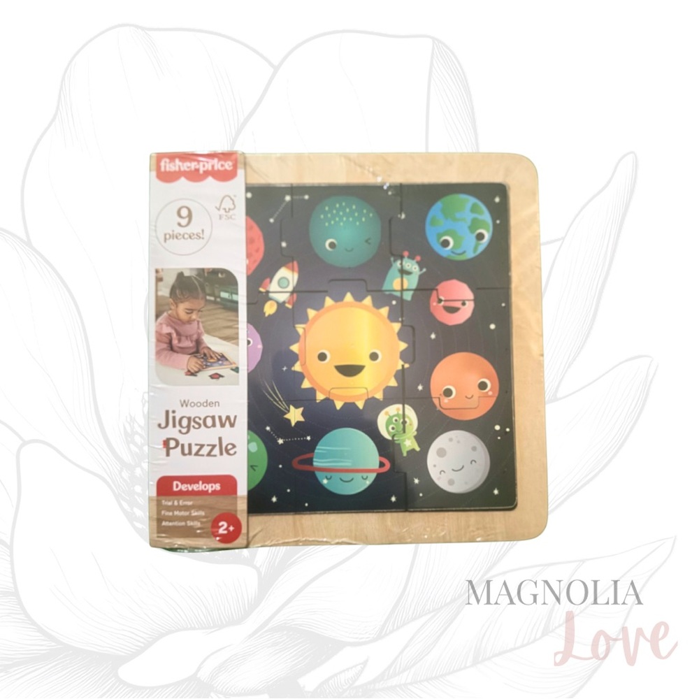 🔭 Fisher-Price Wooden Jigsaw Puzzle Colorful Space Theme